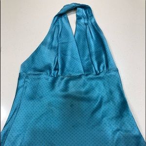 Express. Teal colored backless top.